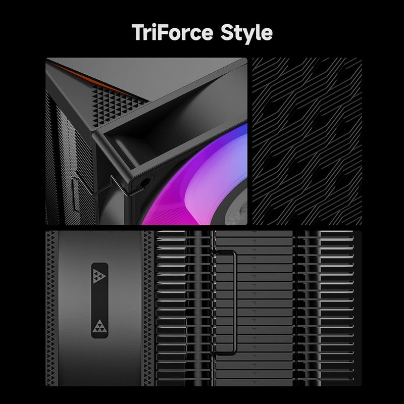 PCCOOLER CPS CPU Air Cooler with Digital Display, ARGB/Non-RGB Version, Digital 4/5/6 Heat Pipes, High-Performance Quiet Tower Cooler, LGA 115X/1200/1700/1851, AM4/AM5 (RT500 Digital ARGB BK) - Image 3